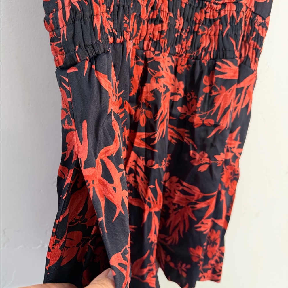 Anthropologie The Somerset Romper Red Black Floral 1-Piece Anthro Size Large - Picture 14 of 14